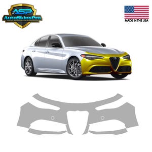 Precut Paint Protection Film for 2017-2025 Alfa Romeo Giulia Front Bumper