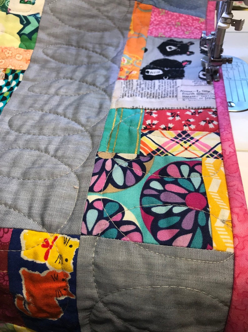 Throw Quilt, Quilted Throw, Scrap Quilt Etsy