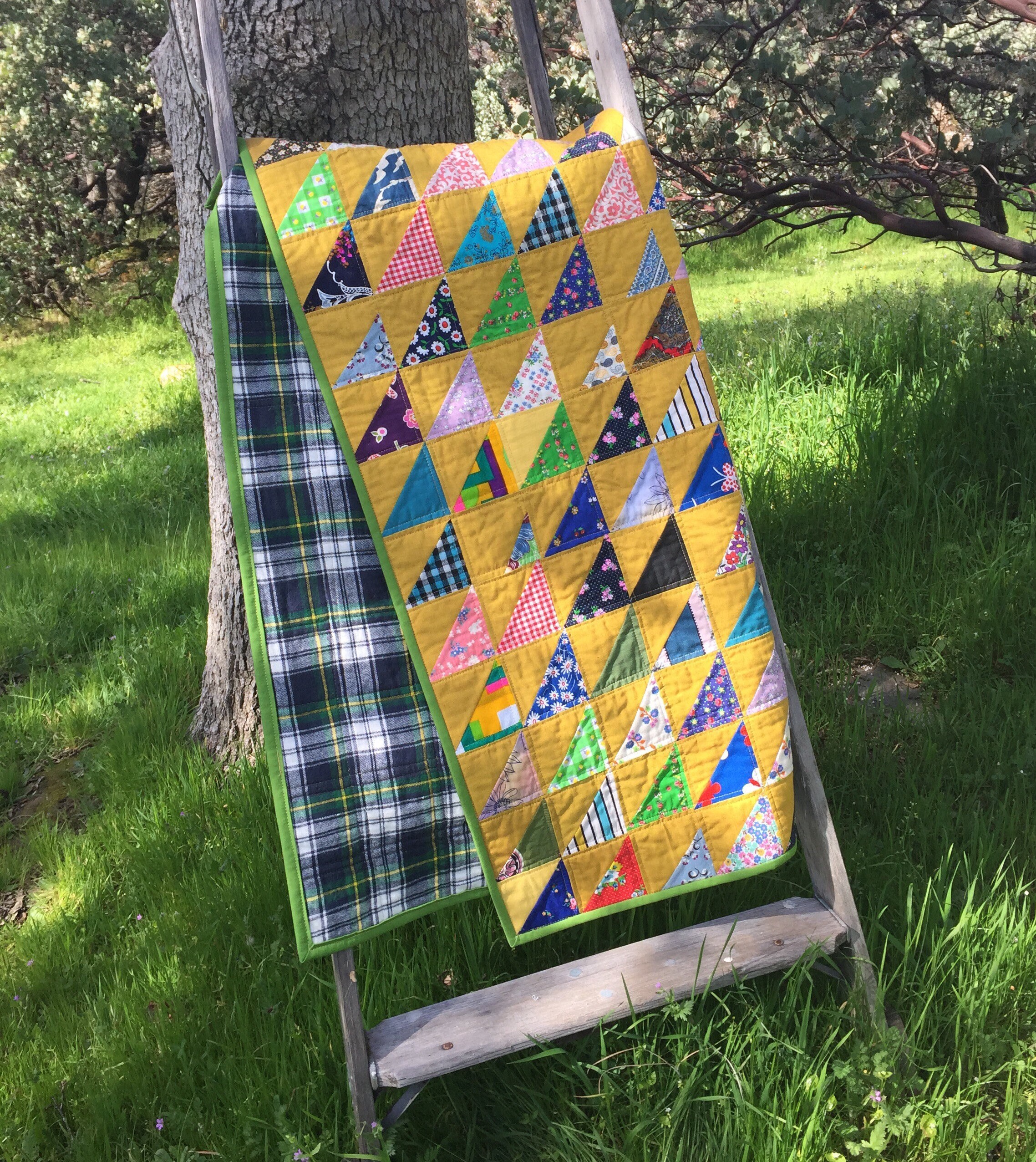 Lap Quilt, Throw Quilt, Baby Quilt, Vintage Fabric Quilt Etsy