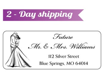 Wedding Personalized Return Address Labels - Bride & Groom Mailing Address Labels - Future Mr. and Mrs. - Perfect for Wedding Invitations