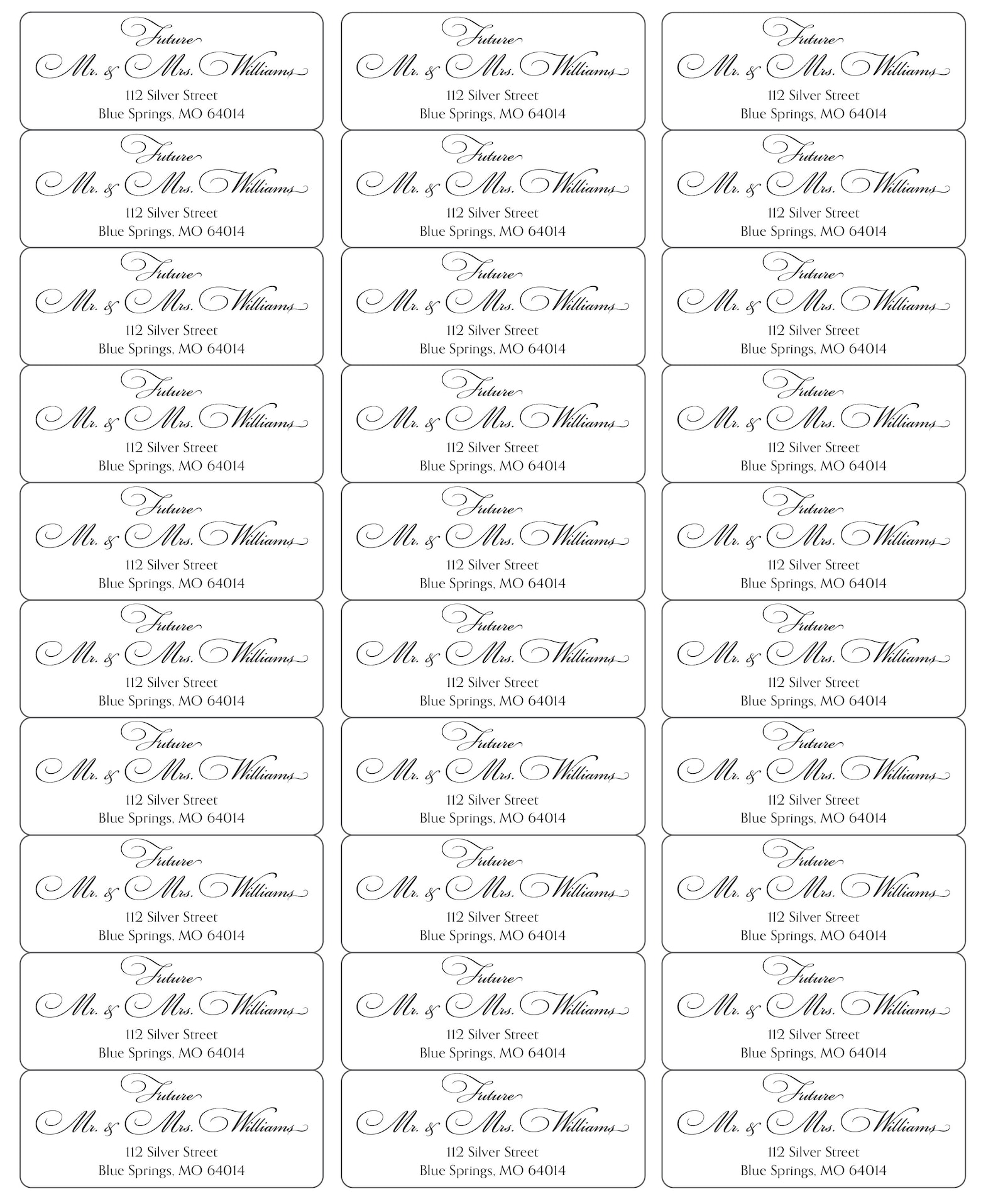 Elegant Personalized Return Address Labels Mailing Address Etsy