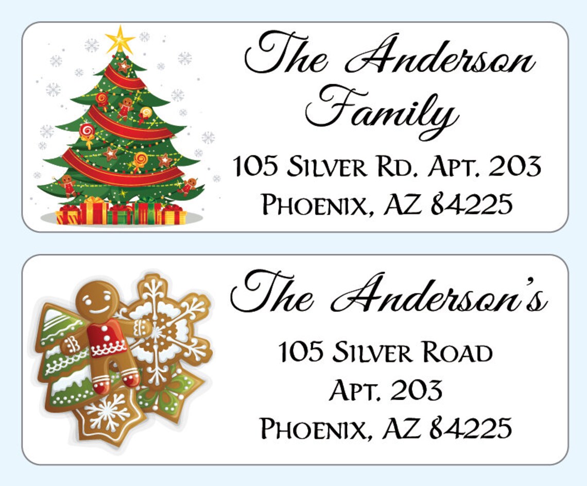 Christmas Address Labels Personalized Return Address Labels Etsy