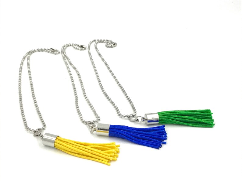 Girl/'s Tassel Necklaces,girls tassels,kids tassels,yellow tassel,children/'s tassels,green tassel,blue tassel,tassel necklaces,girl/'s jewelry