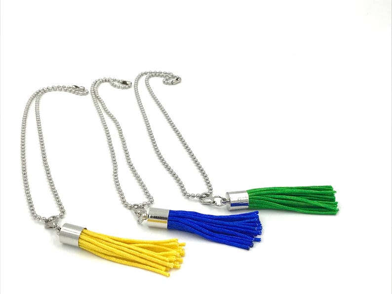 Girl/'s Tassel Necklaces,girls tassels,kids tassels,yellow tassel,children/'s tassels,green tassel,blue tassel,tassel necklaces,girl/'s jewelry