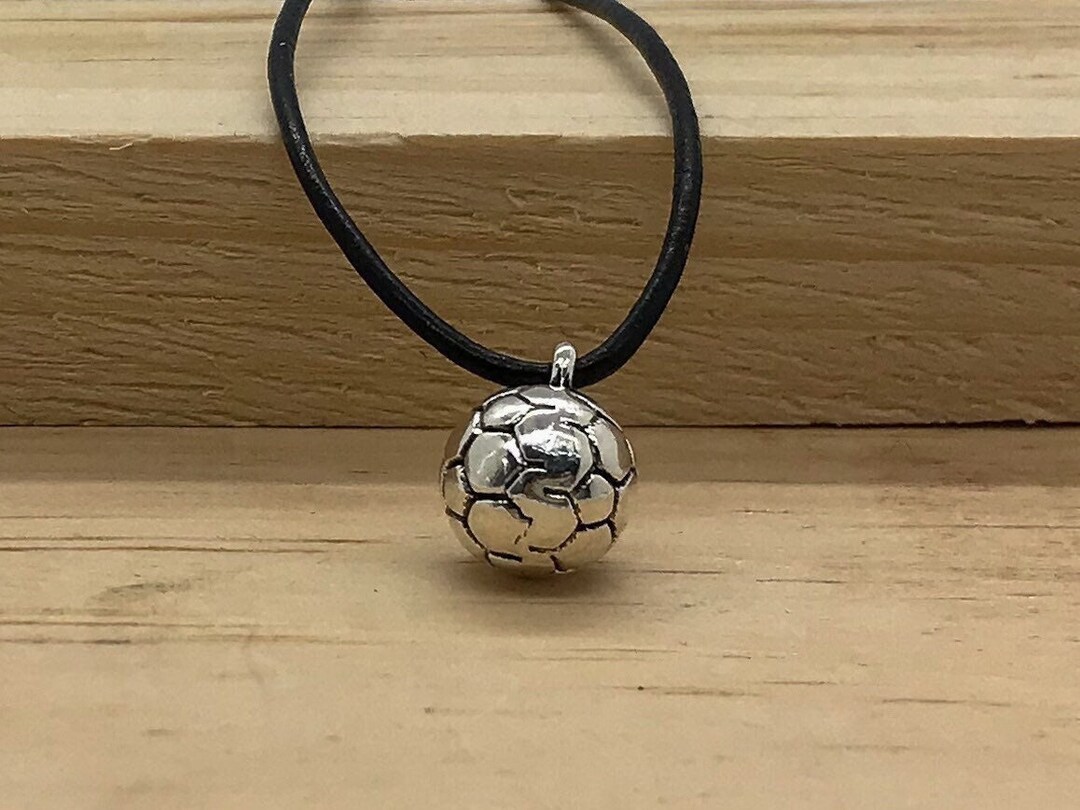 3D Kids Soccer Ball Charm Necklace,3 D Silver Charms,boys Soccer Necklace,round Soccer Charms