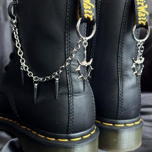 Boot chains spike thorny heart charms for Doc Martens alternative accessories