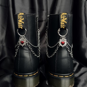 Boot chains red heart charms for Doc Martens alternative accessories
