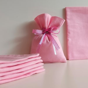 Sacchetto, porta confetti, rosa, Battesimo, cerimonie, feste, compleanni, party, confettata, fatto a mano, regalo, ricordo, legno, farfalla