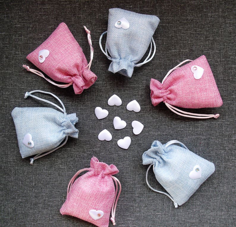 souvenir white heart bag events Bag colored fabric acrylic diamond baptism,ceremony,mark place,pink gift,blue
