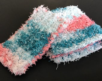 Scrubby Crochet Wash Cloth and Sponge Set in Summer Song