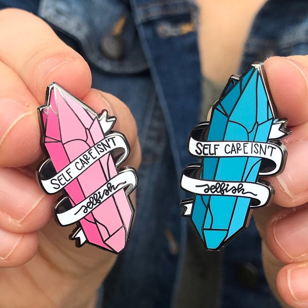 Self Care Isn't Selfish | Depression | Enamel Pin | Mental Health Pin | Self Care | Hand drawn | Recovery | Doodle | Eating Disorder