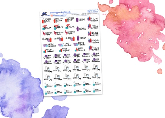 Relaxed Hair Care Mini Planner Stickers Mini Planner Etsy