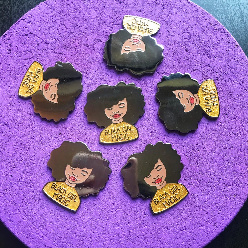 Black Girl Magic Enamel Pin Melanin Lapel Pin Self Love Etsy