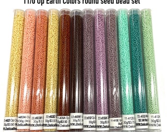 11/0 Op Earth Colors ensemble de perles de rocaille rondes