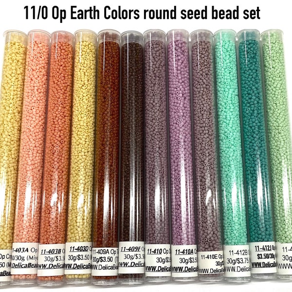 11/0 Op Earth Colors round seed bead set/30g ea color