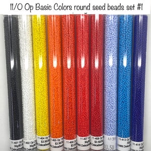 11/0 Basic Colors round seed beads set #1