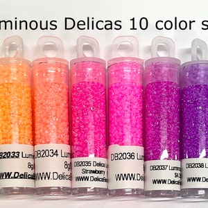 11/0 Miyuki Delica Luminous Beads Set 10 colors/8g ea