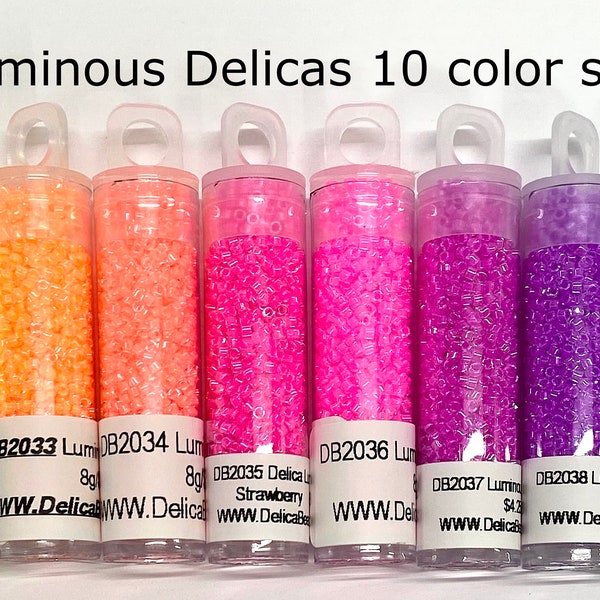 11/0 Miyuki Delica Ensemble de perles lumineuses 10 couleurs/8g ea