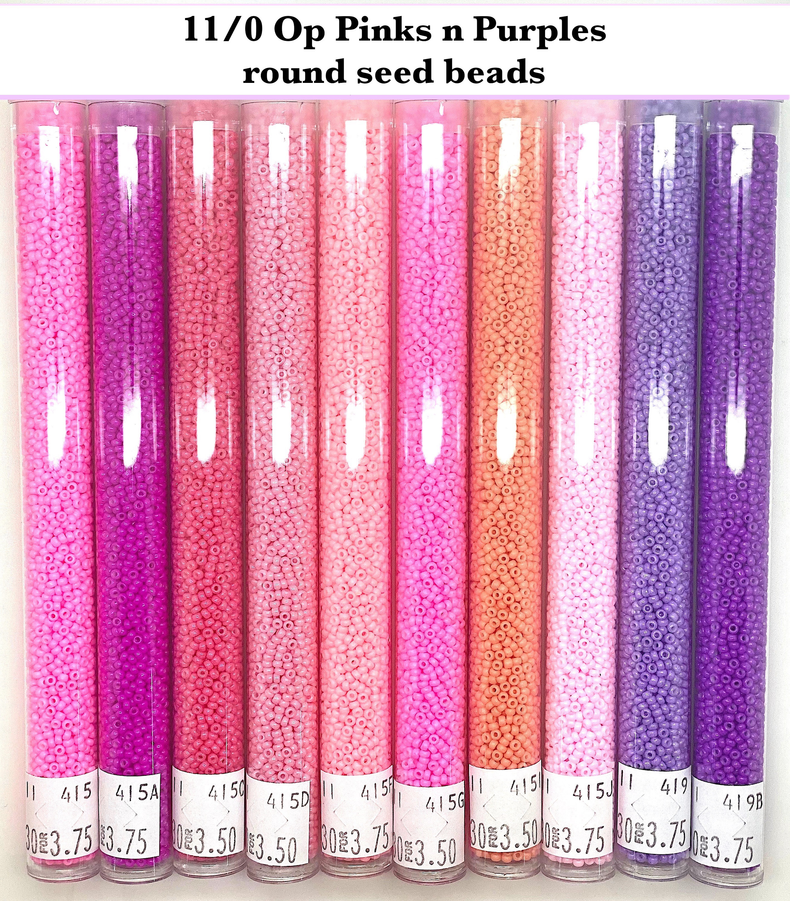 11/0 Opaque Pinks n Purples round seed bead set