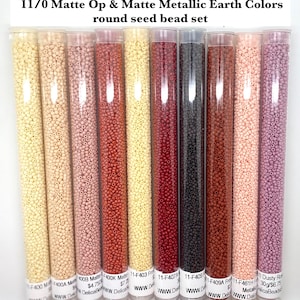 11/0 Matte Op & Matte Metallic Earth Colors round seed beads set