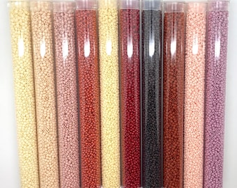 11/0 Matte Op & Matte Metallic Earth Colors round seed beads set