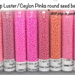 11/0 Opaque Luster/Ceylon Pinks round seed beads set