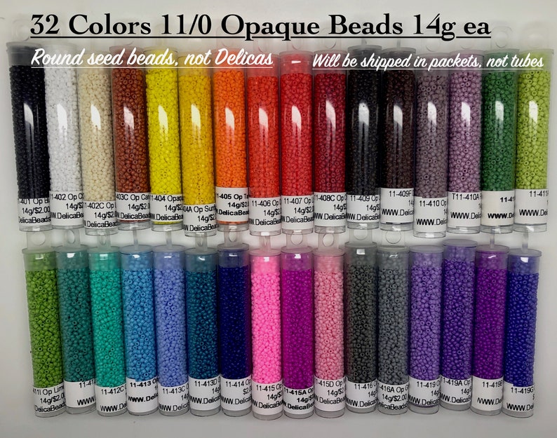 11/0 Japanese Opaque Round Seed Beads set 32 colors 14g or 30g Etsy