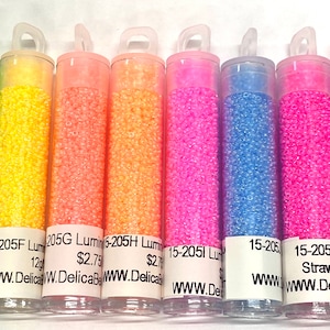 15/0 Miyuki Luminous Round Seed Beads Set 12g tubes