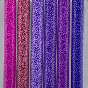 11/0 Matte Op Pinks n Purples round seed beads set