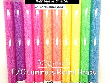11/0 Luminous round seed bead set