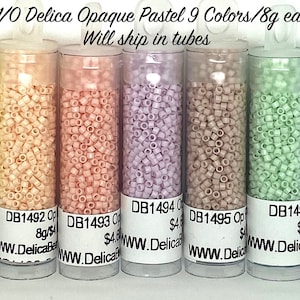 11/0 Miyuki Delica Op Pastel Beads set 9 colors/8g ea