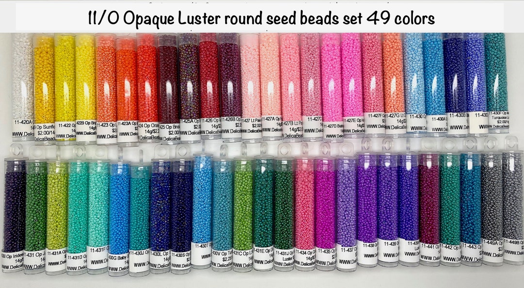 11/0 Opaque Luster Round Seed Beads Set 49 Colors Etsy