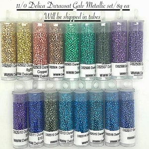 11/0 Delica Duracoat Galvanized Metallic set 17 colors/8g ea