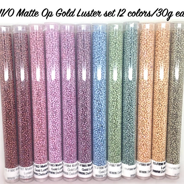 11/0 Matte Op Gold Luster round seed bead set