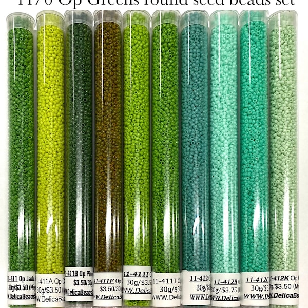 11/0 Op Greens round seed beads set/30g ea color