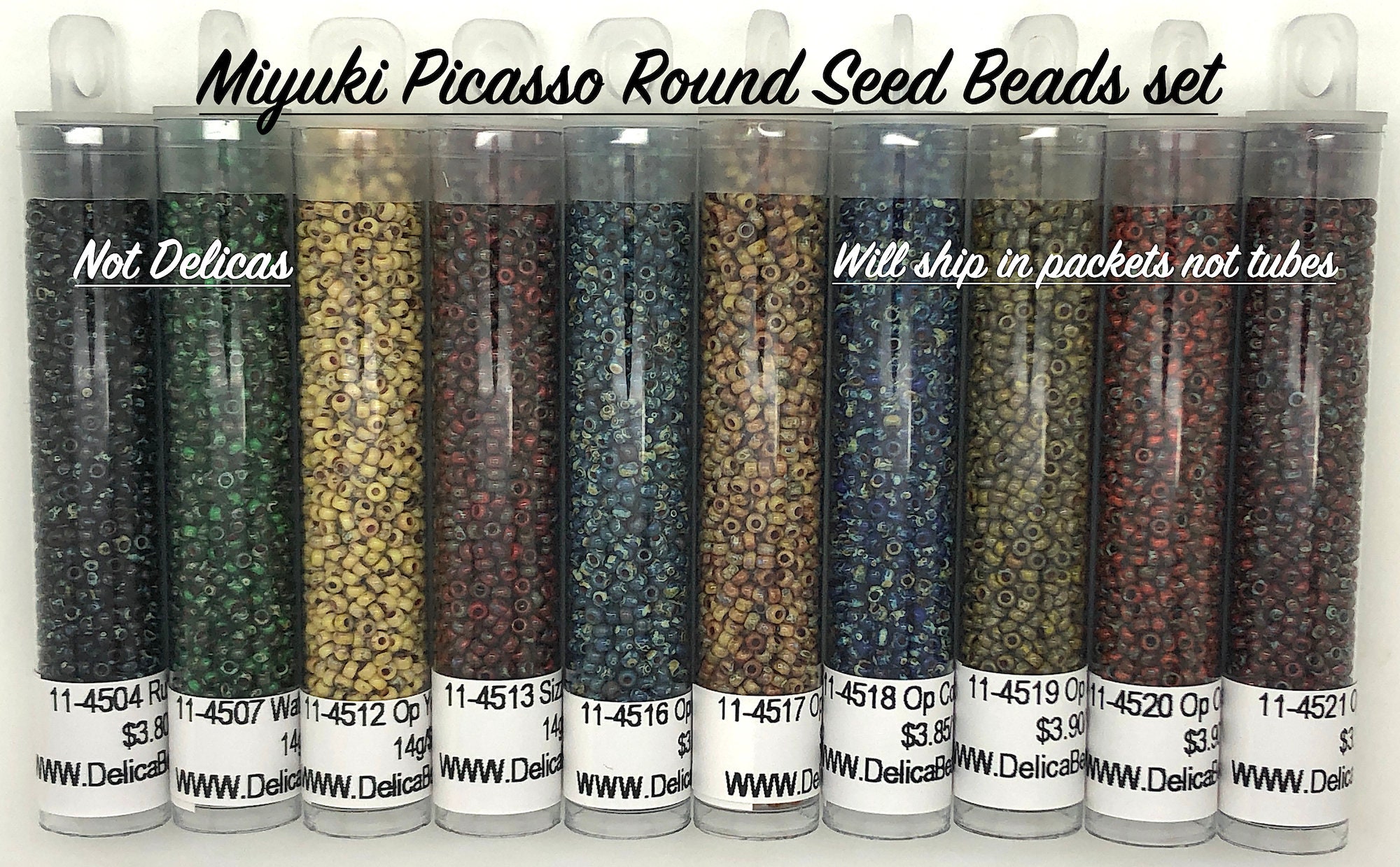 thumbnail image 2 of Miyuki Round Seed Beads Size 11/0 - 23g Tube, Picasso Mix, Made In Japan 2 of 5