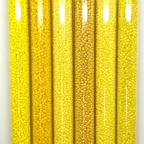 11/0 Op & Luster Yellows round seed bead set/30g ea