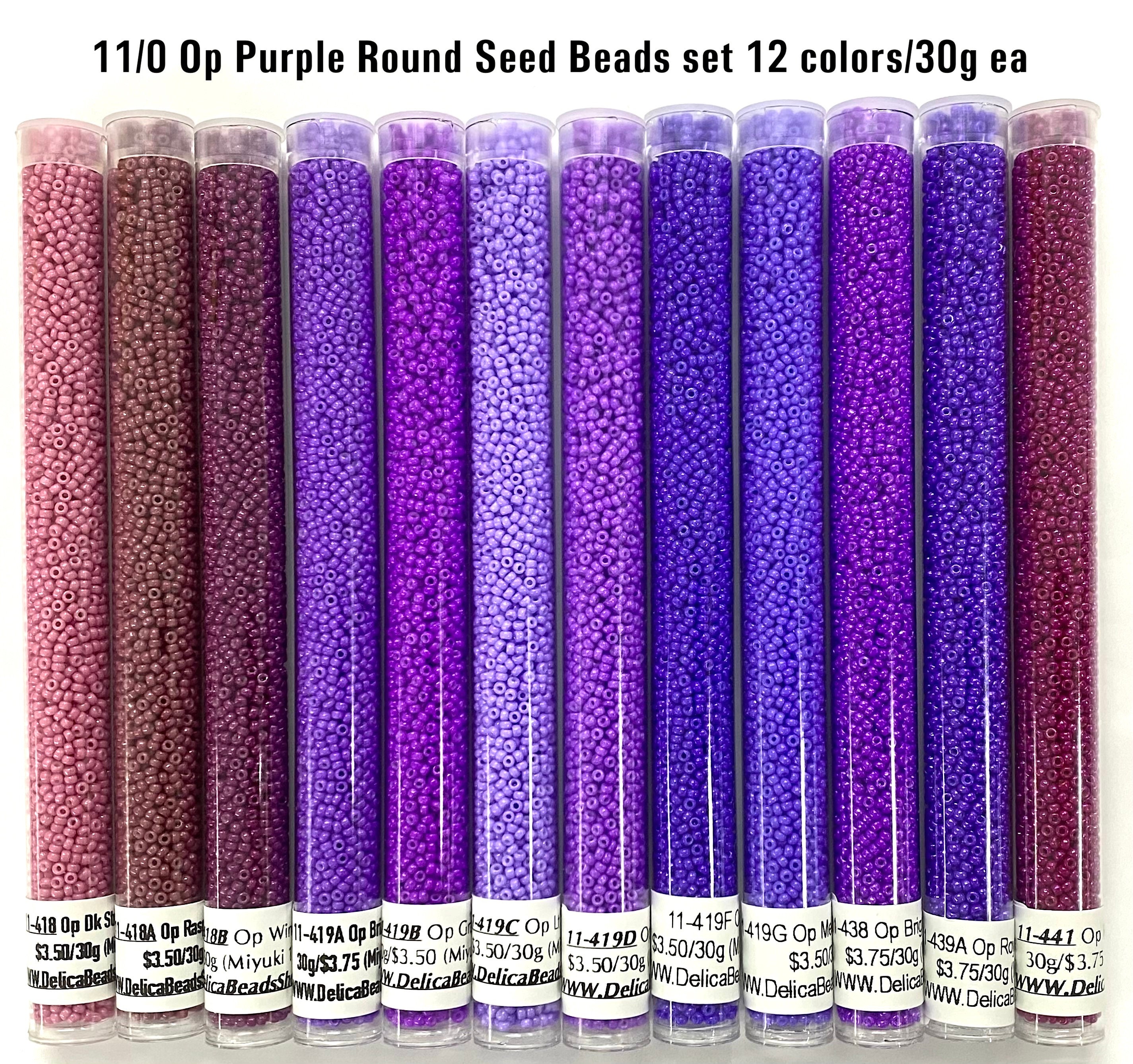 11/0 Clear,Mixed Purple Lined Seed Beads-0630-76