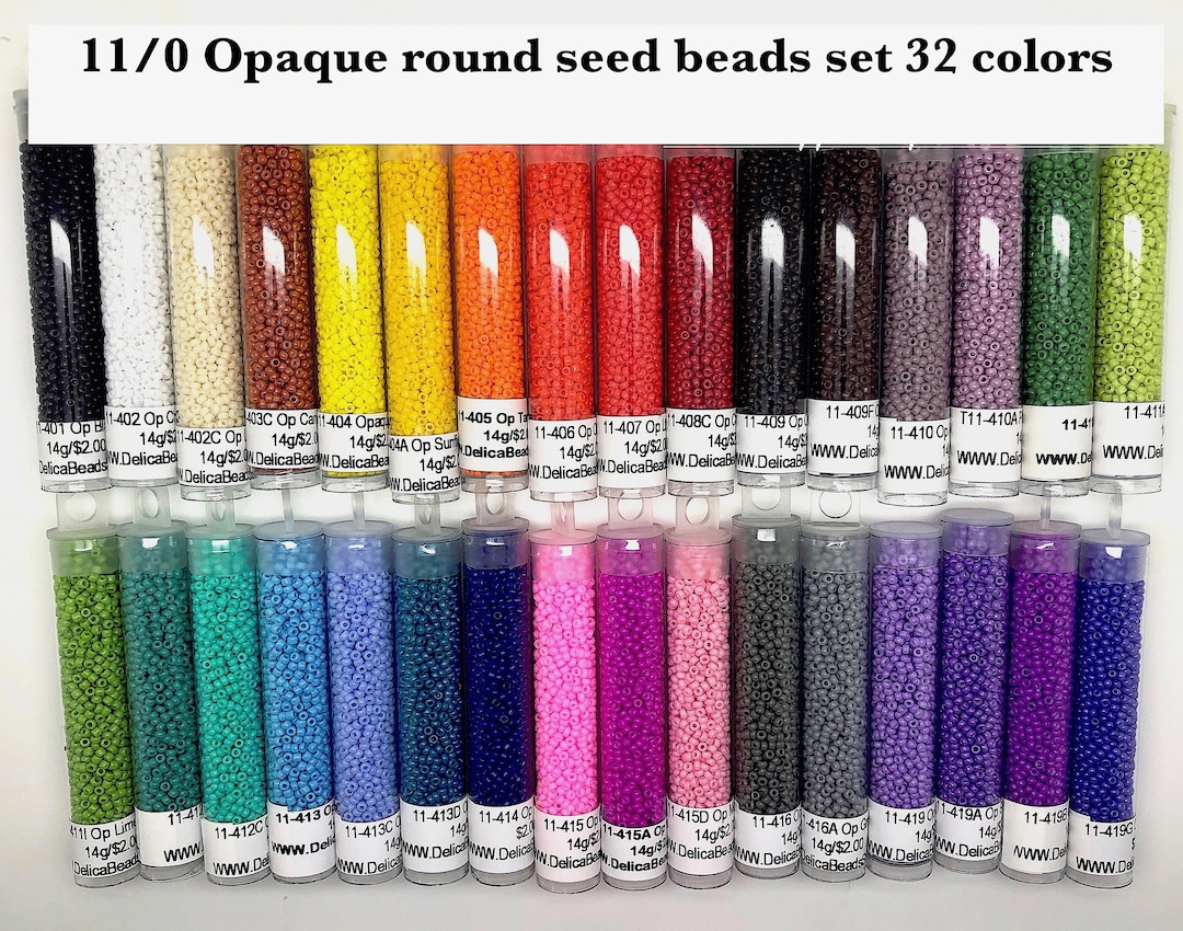 11 0 Opaque Round Seed Bead Set 32 Colors Etsy