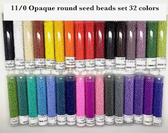 11/0 Opaque round seed bead set 32 colors