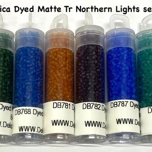 11/0 Delica Dyed Matte Tr Northern Lights  set 8 colors/8g ea