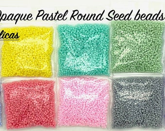 11/0 Op Pastel perles de graines rondes Set #2