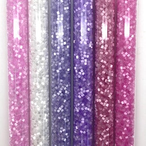 11/0 Silky Satins Pinks n Purples seed bead set/26g ea (NOT Delicas)