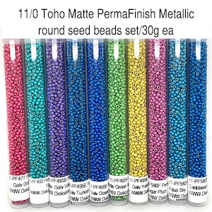 11/0 Toho Matte PermaFinish Metallic round seed bead set/30g ea