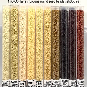 Conjunto de contas redondas Op Tans n Browns 11/0/30g cada