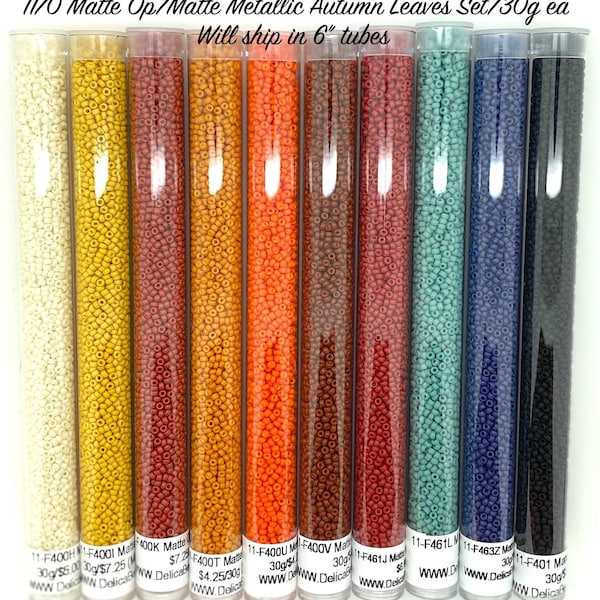 11/0 Matte Op/Matte Metallic Autumn Leaves round seed bead set