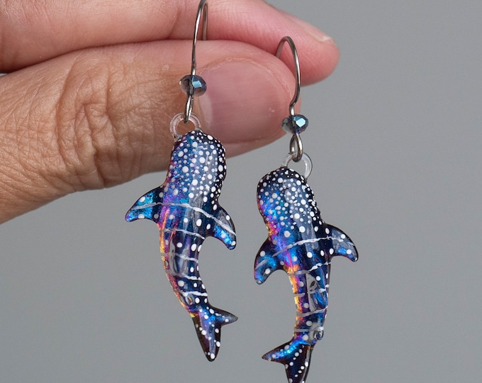 Whale Shark Dangle Earrings, Whalesharks, Shark Lover, Animal Jewelry ...