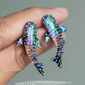 Whale shark stud earrings, whalesharks, shark lover, animal jewelry, scuba diver gift, gift for her, ocean lover, nautical, summer vibes