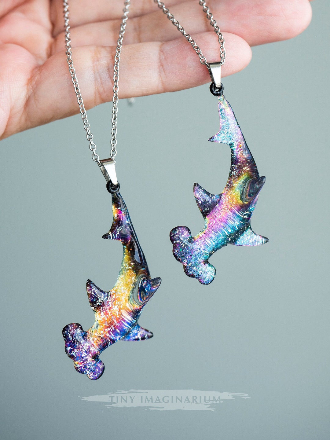 Hammerhead Shark Necklace Shark Pendant Midnight Hammerhead Etsy