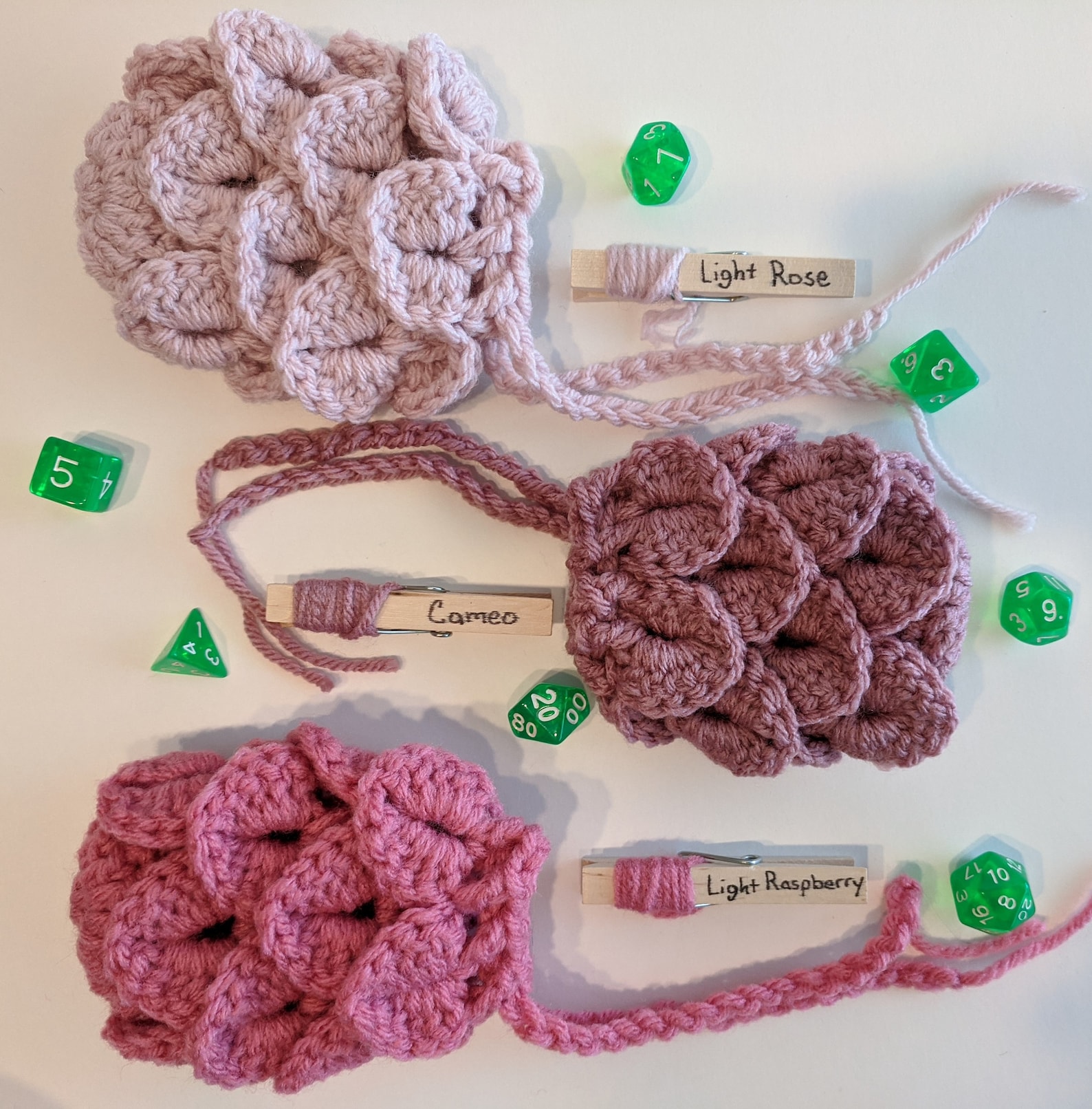 Crochet Red Dragonscale Dice Bag Pink Dnd Dice Bag Crochet Etsy